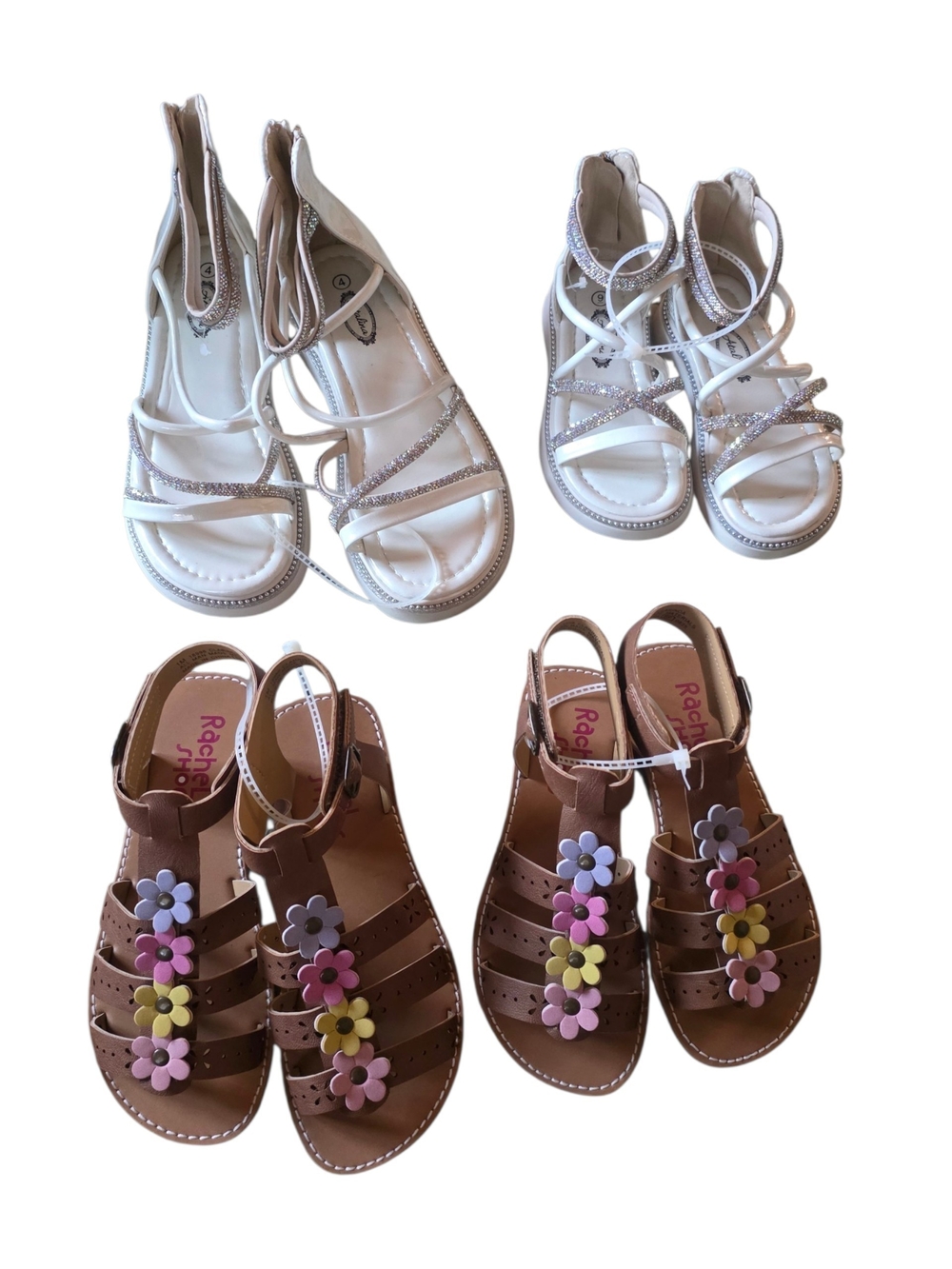 Lot Of 4 Pairs Kids Sandals Sizes 1,4,9 &12 All New
